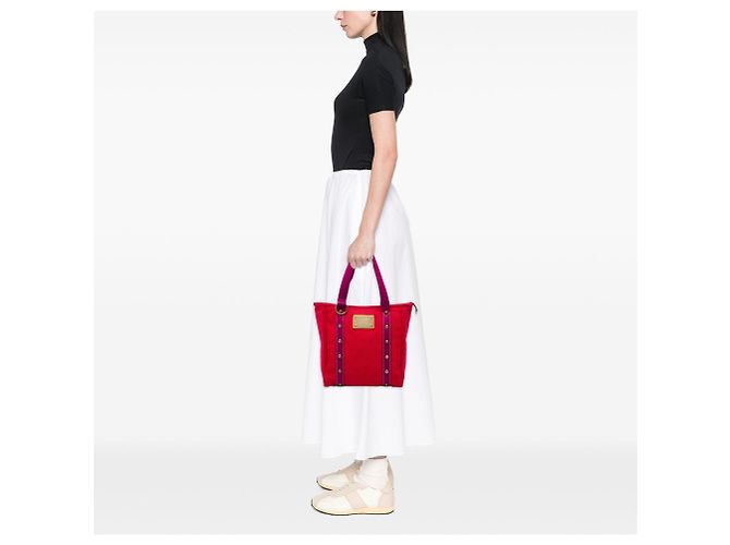 Borsa Tote Louis Vuitton Antigua Cabas MM Rossa Rosso - vista 6