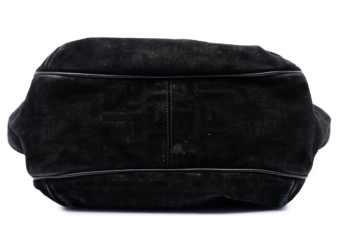 Borsa Tote Chef Fendi Zucca in camoscio nero - vista 3