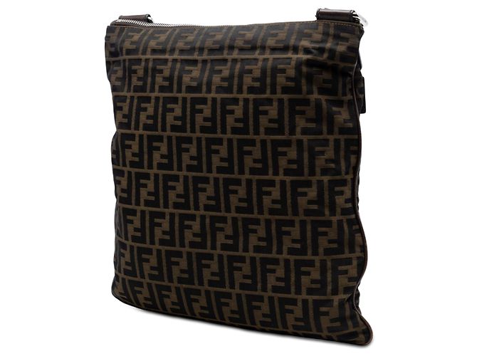 Borsa a tracolla Fendi Zucca Canvas marrone - vista 2