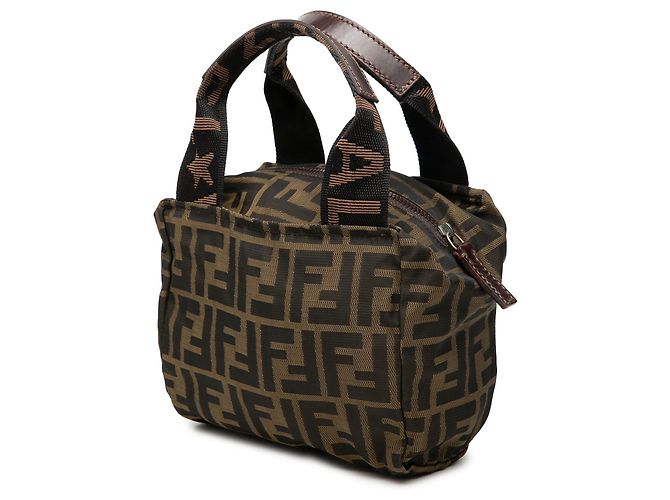 Borsa a mano mini Fendi Zucca in tela marrone - vista 2