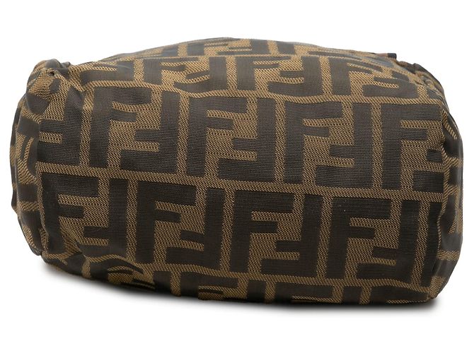 Borsa a mano mini Fendi Zucca in tela marrone - vista 3