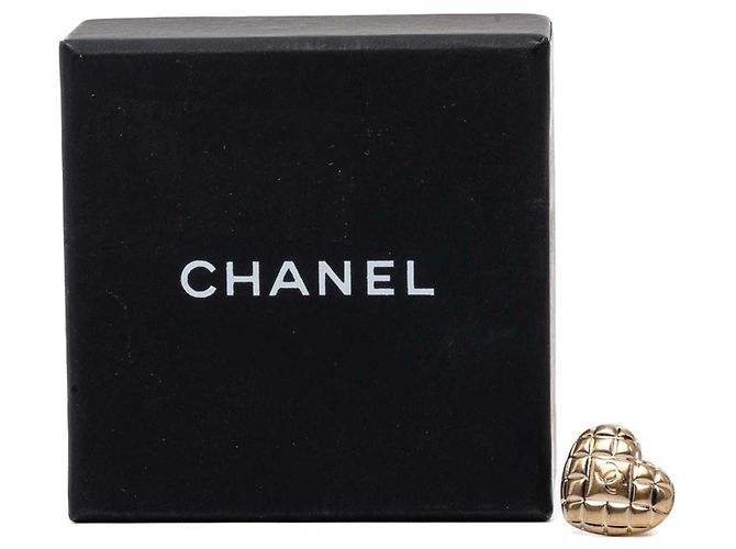 Spilla a Cuore Matelassé Chanel CC Placcata Oro D'oro - vista 4