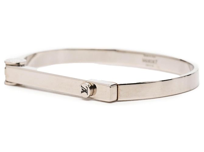 Bracciale rigido Louis Vuitton in argento con chiusura a cerniera in ottone - vista 2