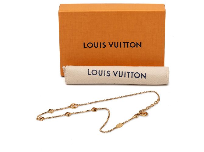 Collana completa Louis Vuitton placcata in oro con fiore D'oro - vista 7