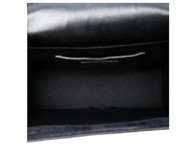 Borsa a tracolla Kate in camoscio nero con monogramma in cristalli Saint Laurent - vista 4