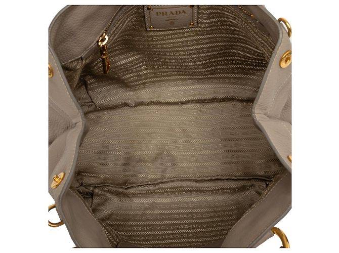 Borsa Tote Satchel aperta convertibile Prada Vitello Daino marrone - vista 4