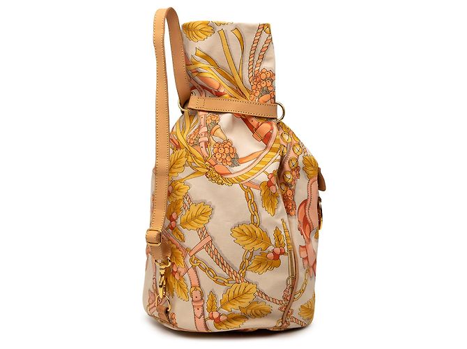 Beige LOEWE Botanical Printed Canvas Backpack - view 2