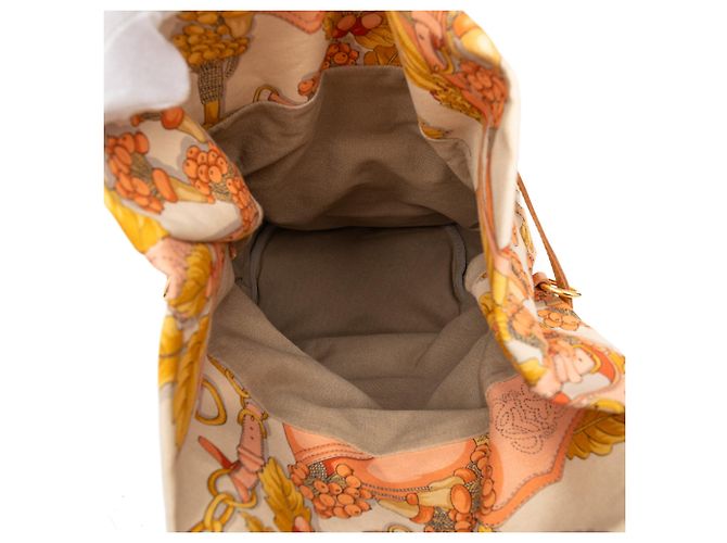 Beige LOEWE Botanical Printed Canvas Backpack - view 4