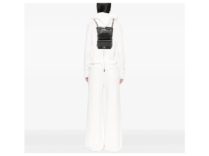 Black Chanel Small CC Calfskin Drawstring Flap Backpack - view 8