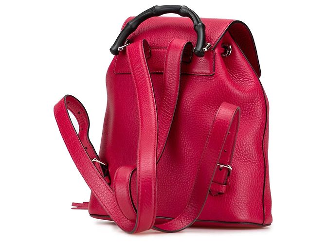 Bamboo Zaino Daily Gucci in pelle rosa con bambù - vista 2