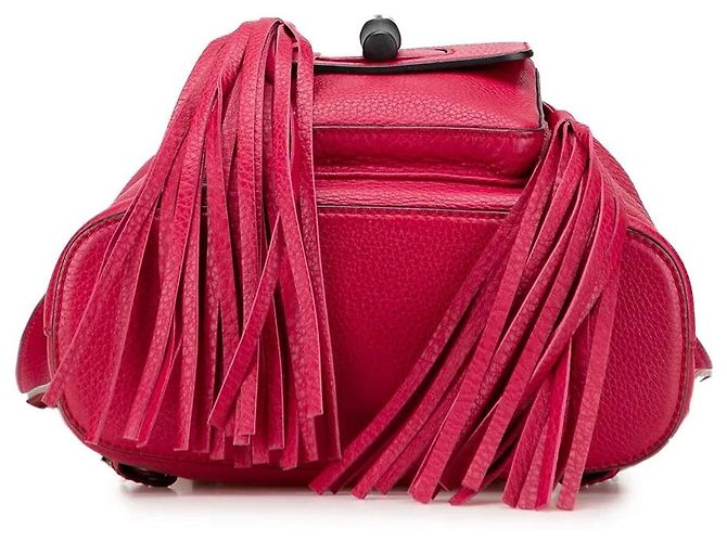 Bamboo Zaino Daily Gucci in pelle rosa con bambù - vista 3