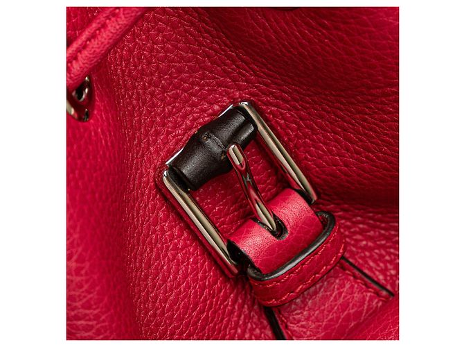 Bamboo Zaino Daily Gucci in pelle rosa con bambù - vista 8