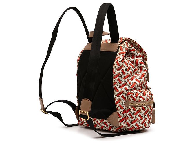 Zaino Burberry Medium TB Monogram in nylon marrone - vista 2