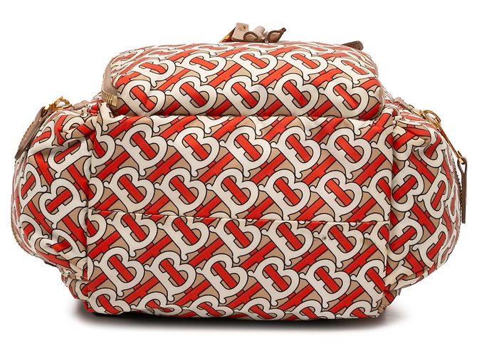 Zaino Burberry Medium TB Monogram in nylon marrone - vista 3
