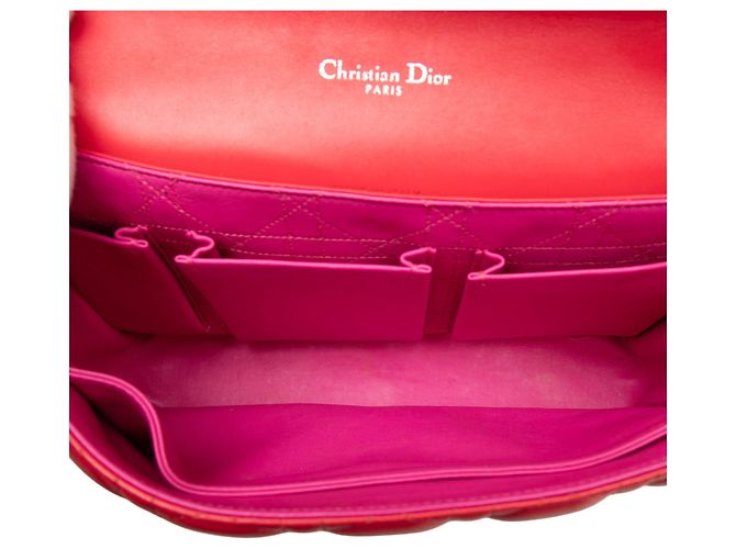 Borsa a tracolla Miss Dior Medium in pelle di agnello Cannage Arancione - vista 4