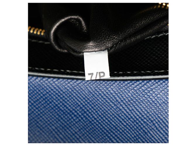 Borsa a tracolla con patta Prada Bicolor Saffiano Cuir Nera Nero - vista 6