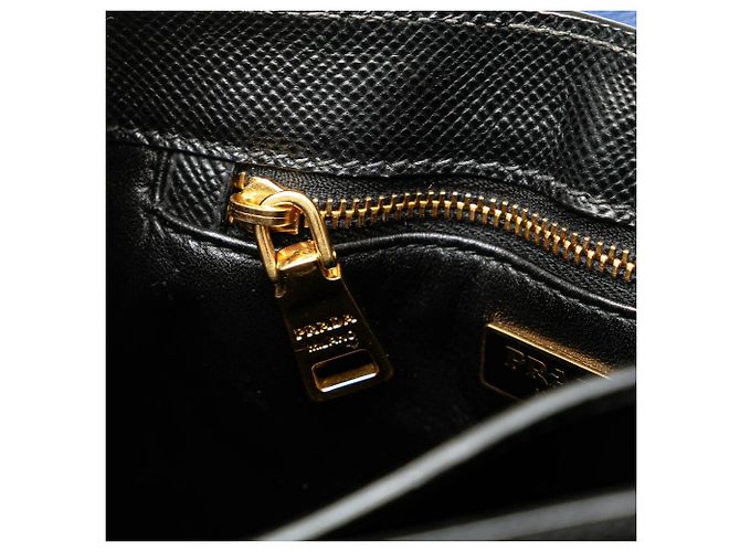 Borsa a tracolla con patta Prada Bicolor Saffiano Cuir Nera Nero - vista 8