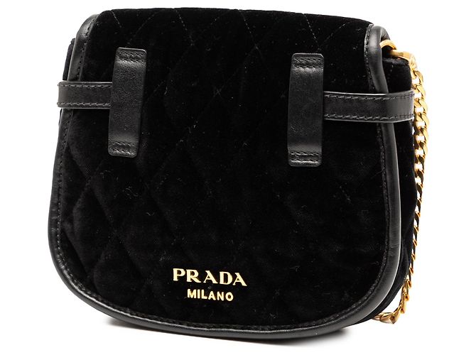 Borsa crossbody Prada Impuntu Velluto Corsaire nera Nero - vista 2