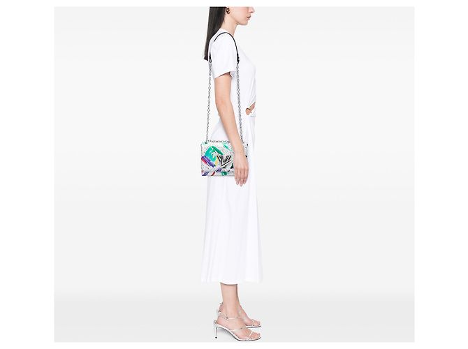 Borsa a tracolla Louis Vuitton Twist MM in pelle bianca con stampa Splash Bianco - vista 6