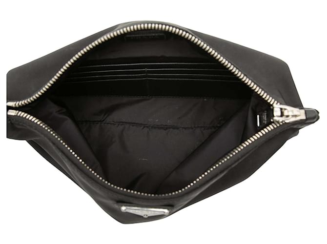 Clutch con zip Prada Tessuto nera Nero - vista 4