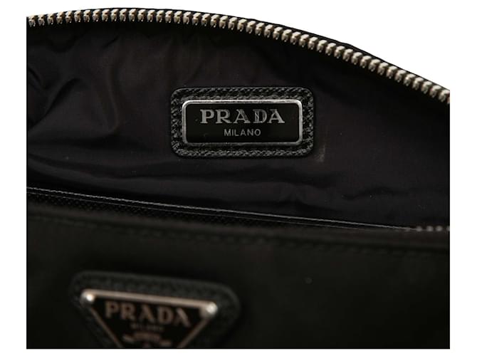 Clutch con zip Prada Tessuto nera Nero - vista 5