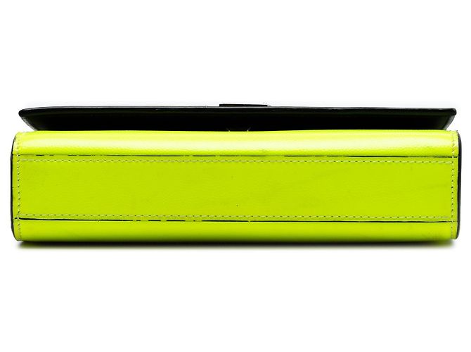 Borsa a tracolla Small Patent Grain de Poudre Monogram Kate Yellow Saint Laurent Giallo - vista 3