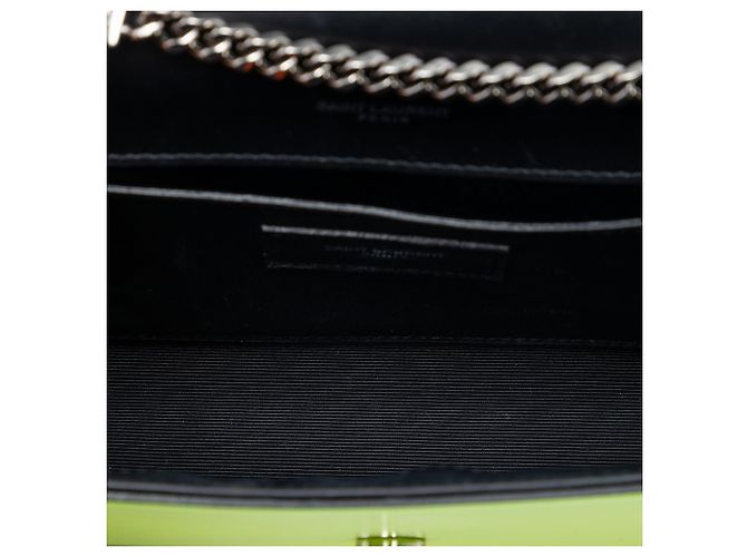 Borsa a tracolla Small Patent Grain de Poudre Monogram Kate Yellow Saint Laurent Giallo - vista 4