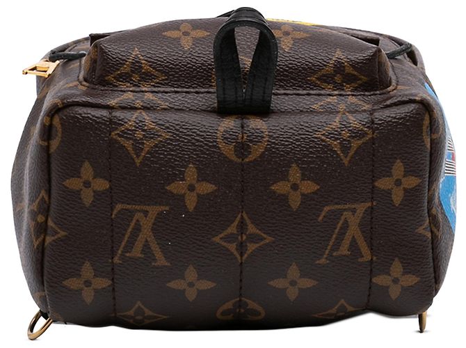 Mini zaino Palm Springs Louis Vuitton Monogram World Tour Marrone - vista 3