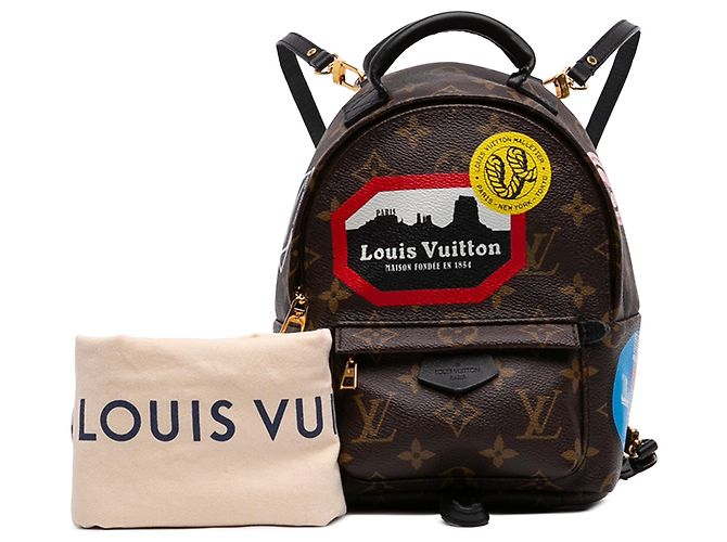 Mini zaino Palm Springs Louis Vuitton Monogram World Tour Marrone - vista 7