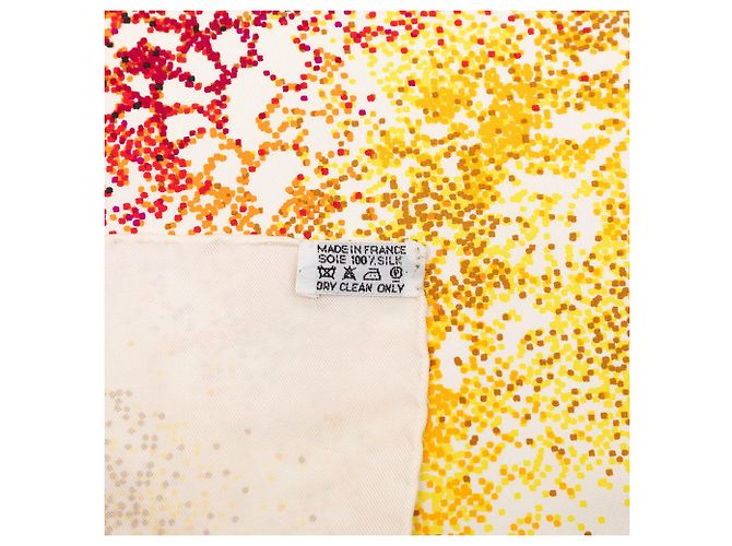 Carré en soie Hermès Indian Dust Blanc 90 - vue 7