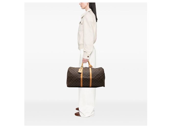 Borsa da viaggio Louis Vuitton Monogram Keepall 55 marrone - vista 9