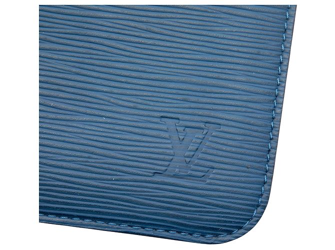 Pochette Louis Vuitton Epi Neverfull Blu - vista 5