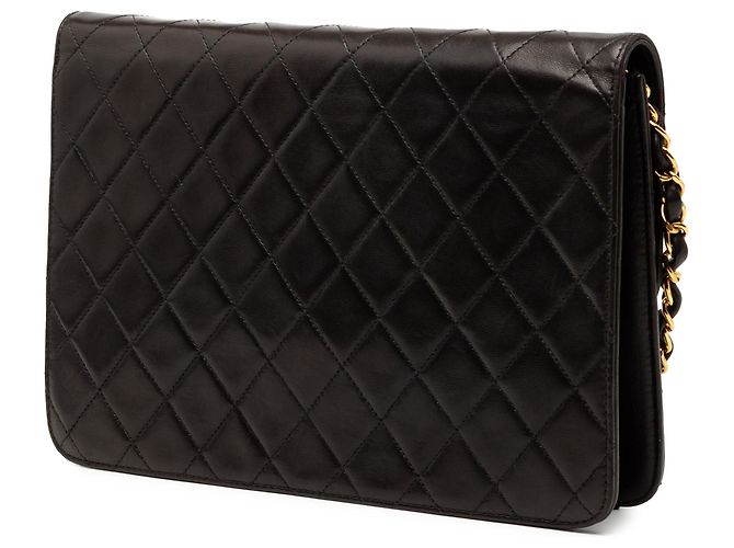 Borsa a tracolla Chanel Medium CC Quilted Lambskin Single Flap Nera Nero - vista 2