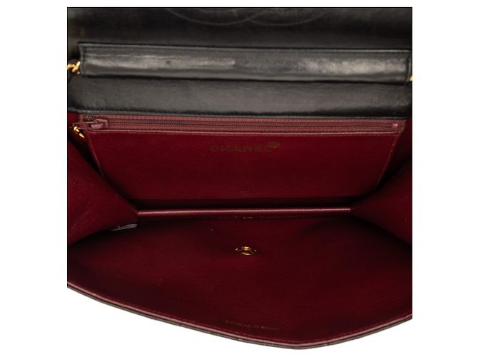 Borsa a tracolla Chanel Medium CC Quilted Lambskin Single Flap Nera Nero - vista 4