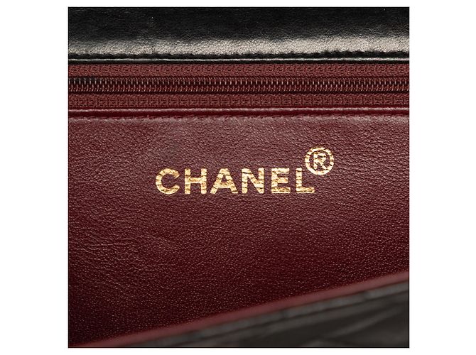 Borsa a tracolla Chanel Medium CC Quilted Lambskin Single Flap Nera Nero - vista 5