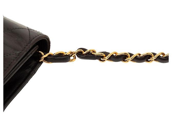 Borsa a tracolla Chanel Medium CC Quilted Lambskin Single Flap Nera Nero - vista 7