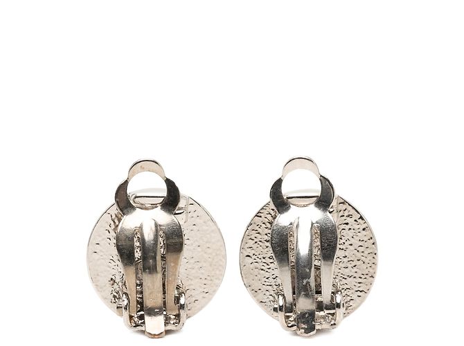 Orecchini a clip rotondi in ottone Chanel CC argentati Argento - vista 2