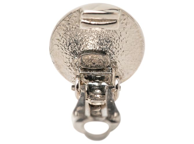 Orecchini a clip rotondi in ottone Chanel CC argentati Argento - vista 3