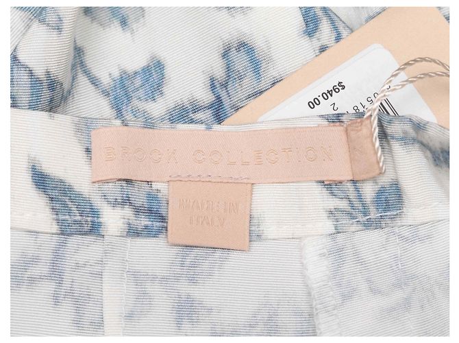 Autre Marque Brock Collection Floral Jacquard Bustier Top & Rock Set Weiß & Blau Größe US 2 - Ansicht 3