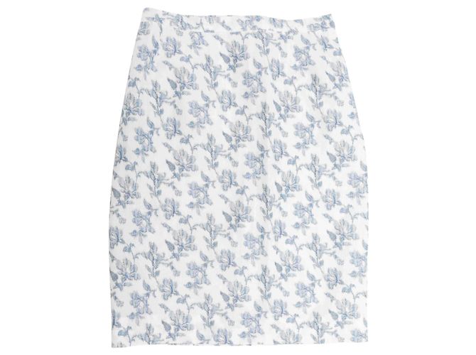 Autre Marque Brock Collection Floral Jacquard Bustier Top & Rock Set Weiß & Blau Größe US 2 - Ansicht 4
