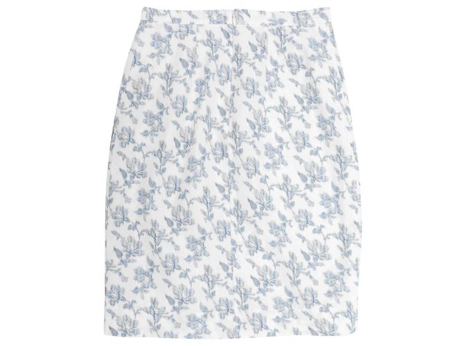 Autre Marque Brock Collection Floral Jacquard Bustier Top & Rock Set Weiß & Blau Größe US 2 - Ansicht 5