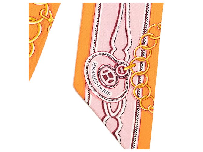 Twilly in seta Maillons Arancione Hermès - vista 3