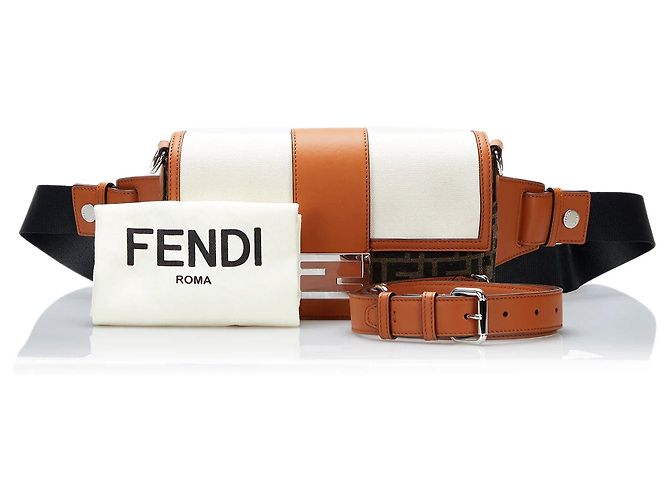 Borsa cintura convertibile in pelle Fendi Zucca marrone - vista 12