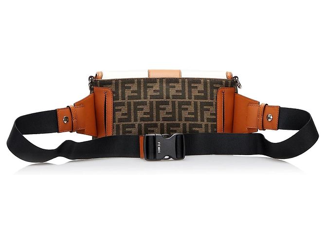 Borsa cintura convertibile in pelle Fendi Zucca marrone - vista 3
