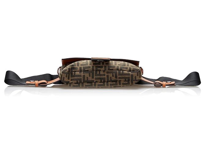 Borsa cintura convertibile in pelle Fendi Zucca marrone - vista 4