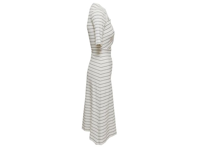 Autre Marque Robe rayée Rosetta Getty White & Black Taille US S Blanc - vue 2