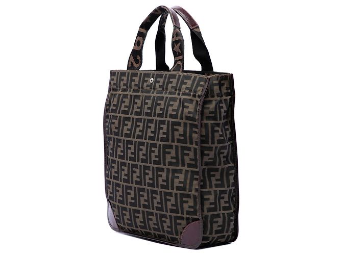 Shopping Tote Fendi Zucca Canvas Marrone - vista 2