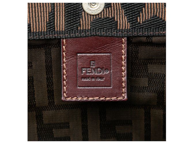 Shopping Tote Fendi Zucca Canvas Marrone - vista 5