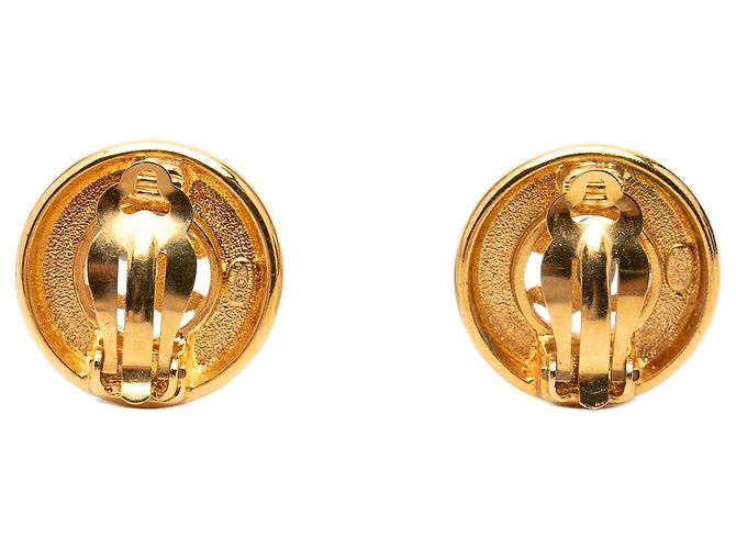 Orecchini a clip rotondi Chanel CC placcati oro D'oro - vista 2