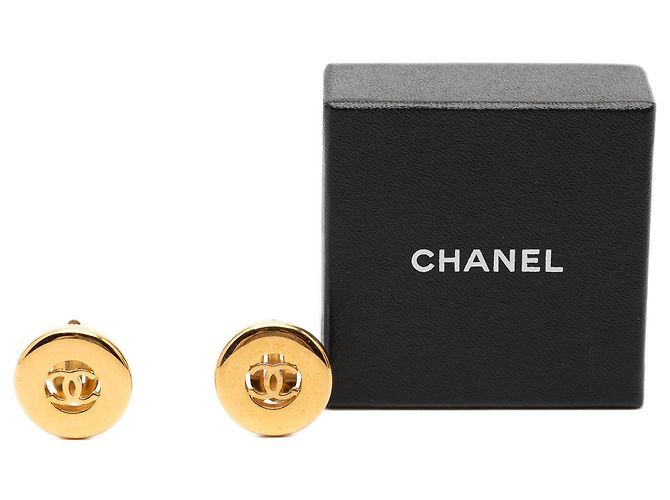 Orecchini a clip rotondi Chanel CC placcati oro D'oro - vista 4